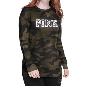 PINK VS Green Tone Camo Long Long Sleeve Tee